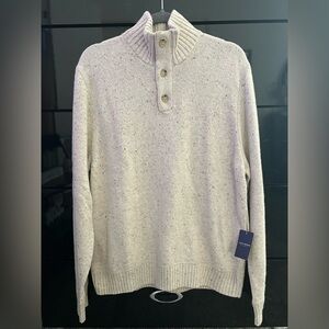 NWT Lucky Brand Men's Speckled Beige Turtleneck Sweater